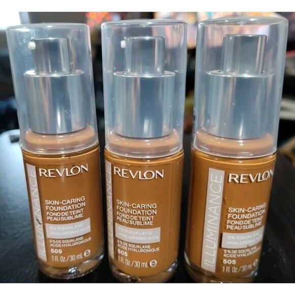 3 Pack Revlon Illuminance Skin-Caring Liquid Foundation 505 Rich Sand 1 Oz - Picture 2 of 2